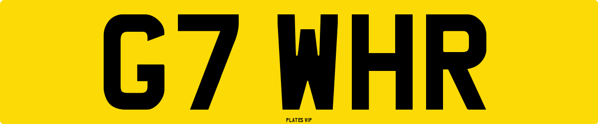 G7 WHR Number Plate