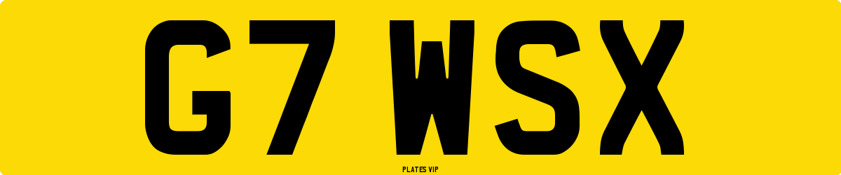 G7 WSX Number Plate