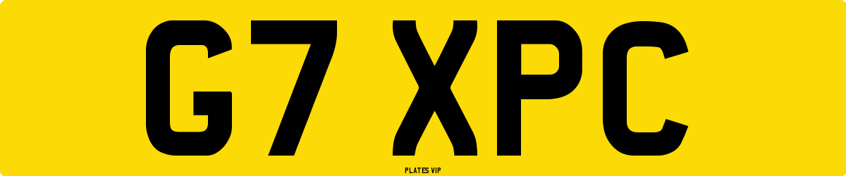 G7 XPC Number Plate