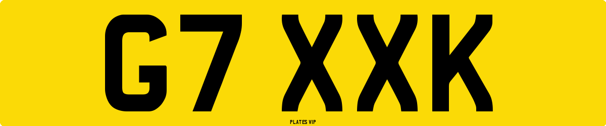 G7 XXK Number Plate