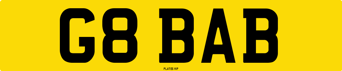 G8 BAB Number Plate