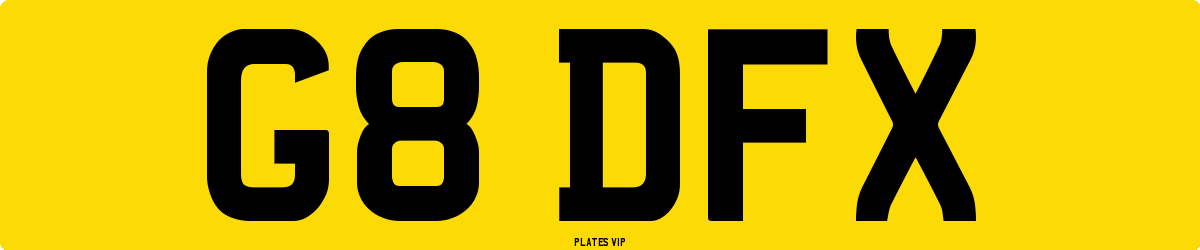 G8 DFX Number Plate
