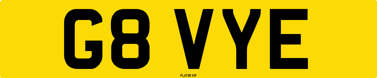 G8 VYE Number Plate
