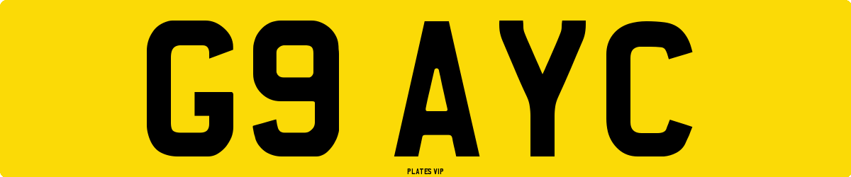 G9 AYC Number Plate