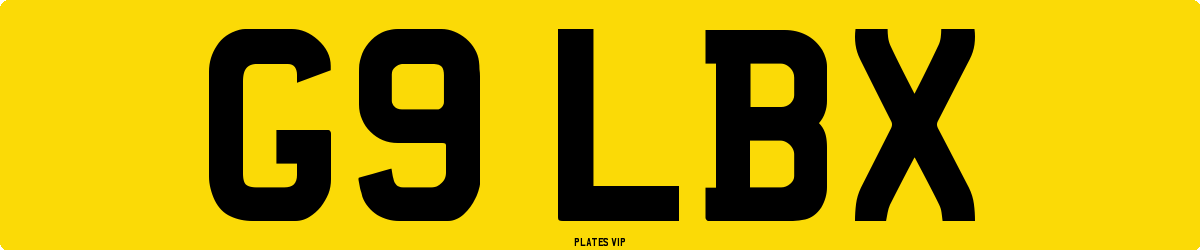 G9 LBX Number Plate
