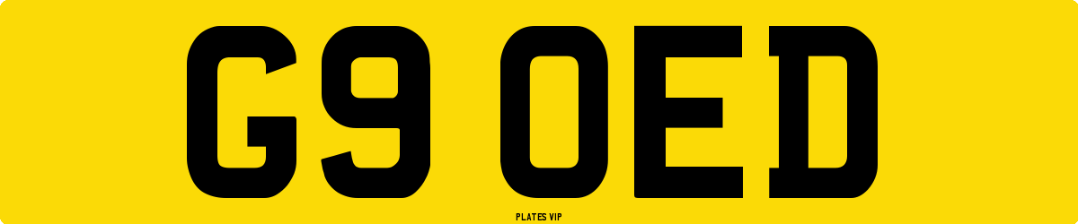 G9 OED Number Plate