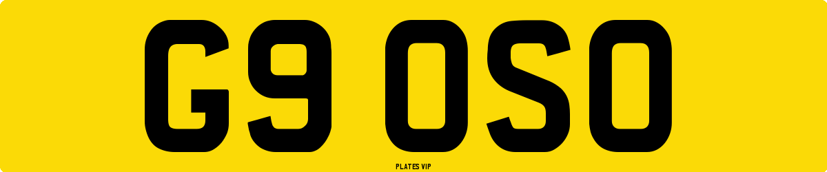 G9 OSO Number Plate