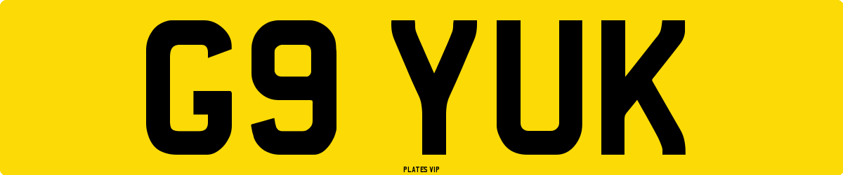 G9 YUK Number Plate
