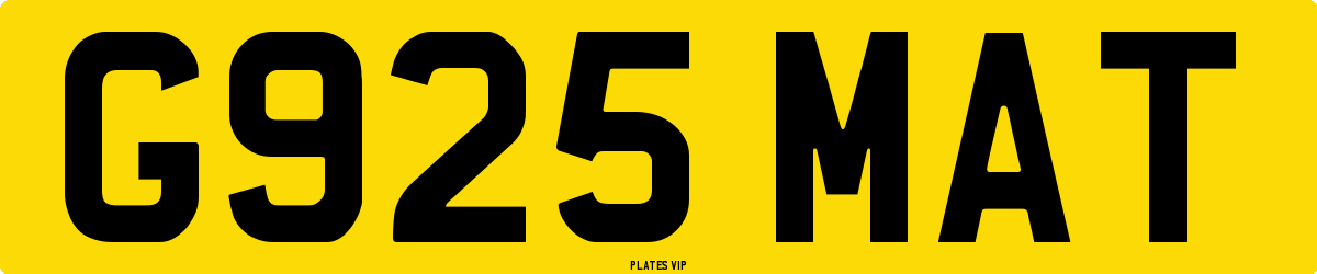 G925 MAT Number Plate