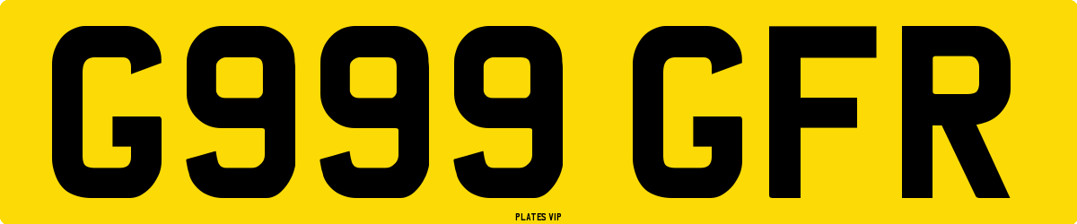 G999 GFR Number Plate