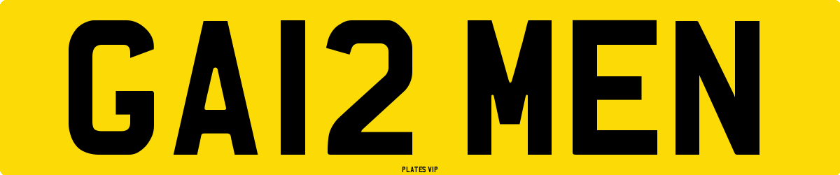 GA12 MEN Number Plate