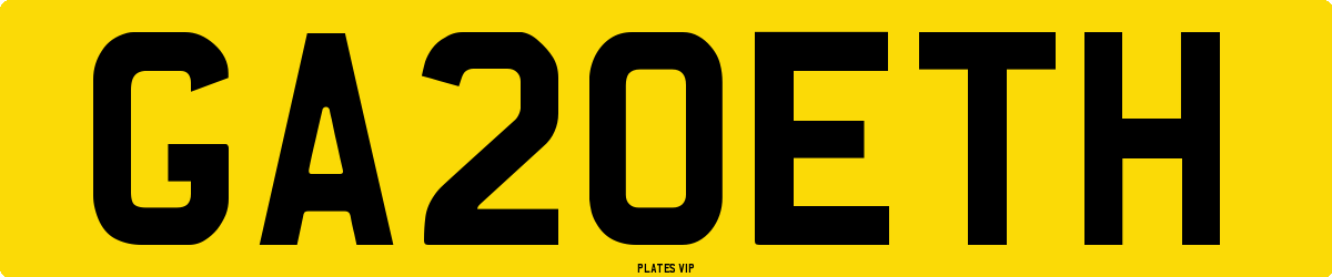 GA20ETH Number Plate