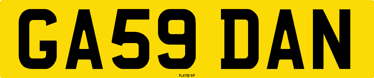 GA59 DAN Number Plate