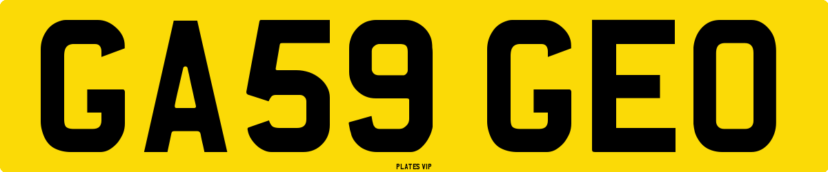 GA59 GEO Number Plate