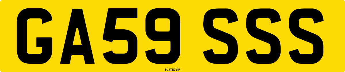 GA59 SSS Number Plate