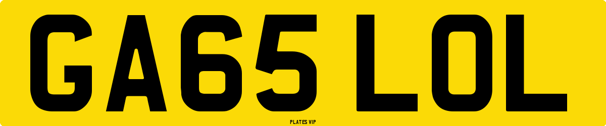 GA65 LOL Number Plate