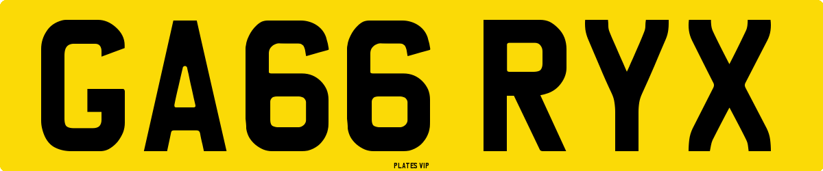 GA66 RYX Number Plate