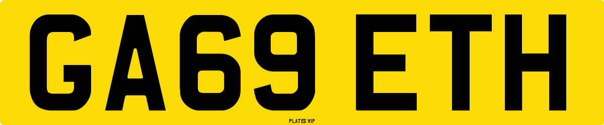 GA69 ETH Number Plate