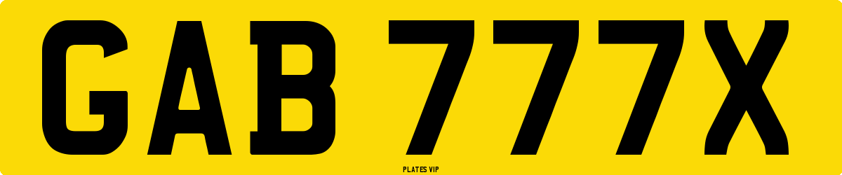 GAB 777X Number Plate