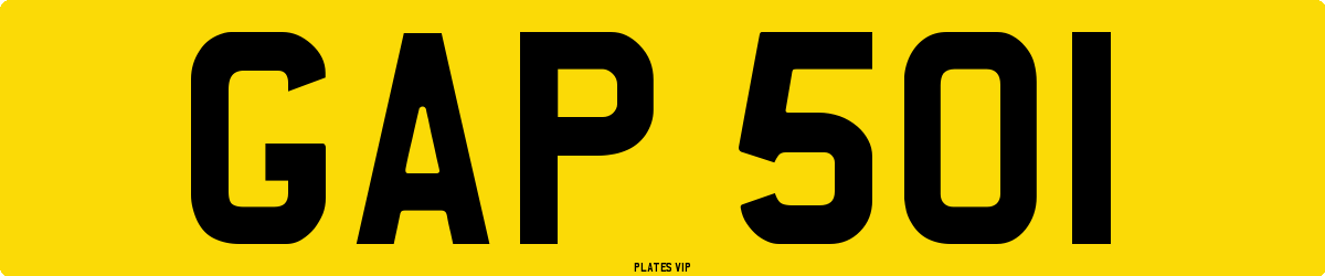 GAP 501 Number Plate