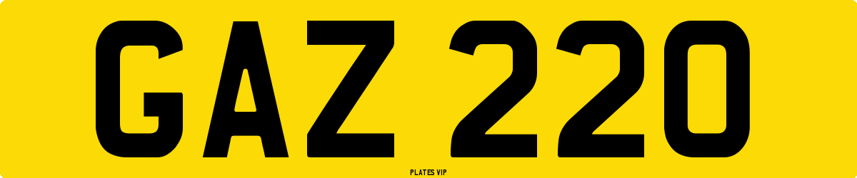 GAZ 220 Number Plate