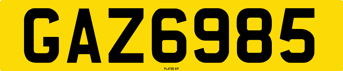 GAZ6985 Number Plate