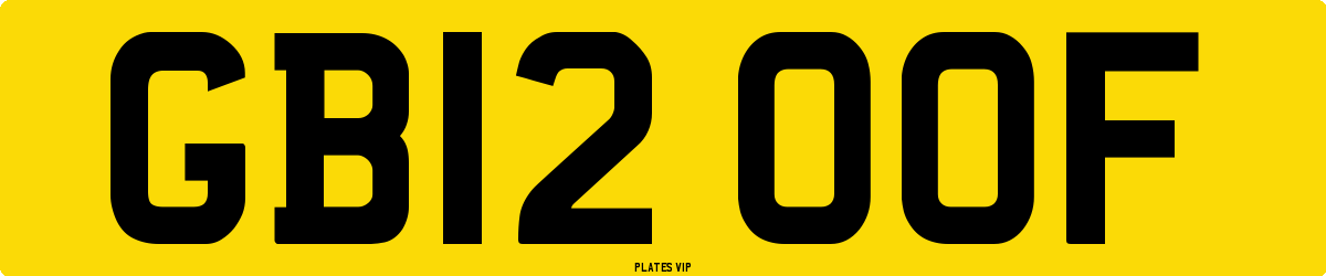 GB12 OOF Number Plate