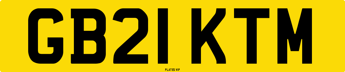 GB21 KTM Number Plate
