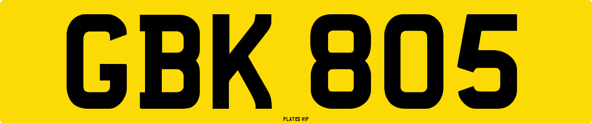GBK 805 Number Plate