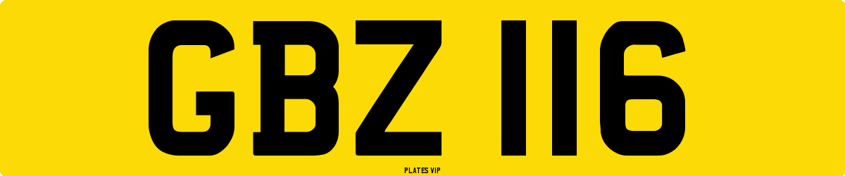 GBZ 116 Number Plate