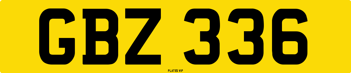 GBZ 336 Number Plate