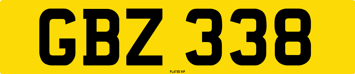 GBZ 338 Number Plate