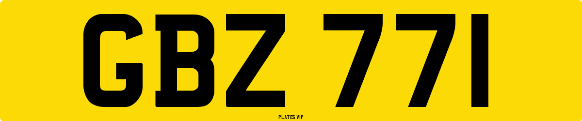 GBZ 771 Number Plate