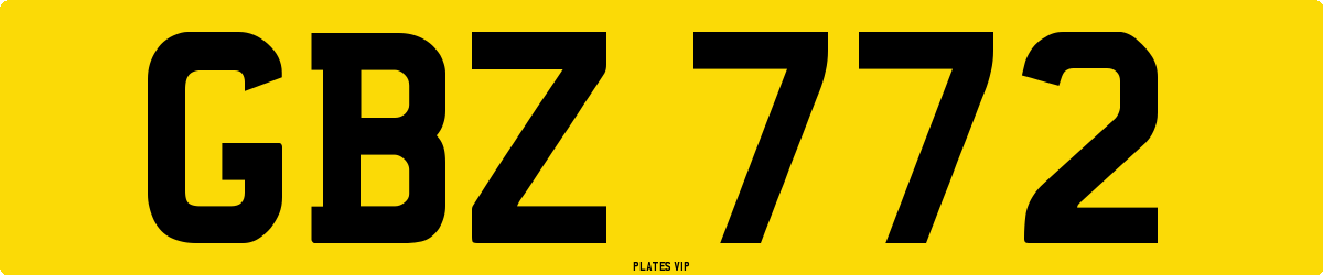GBZ 772 Number Plate
