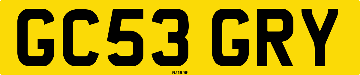 GC53 GRY Number Plate