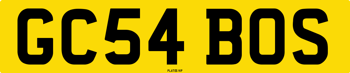 GC54 BOS Number Plate