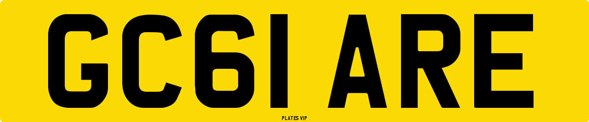 GC61 ARE Number Plate