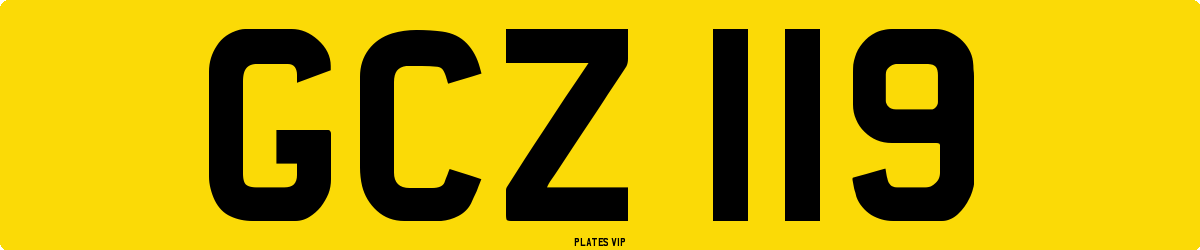 GCZ 119 Number Plate