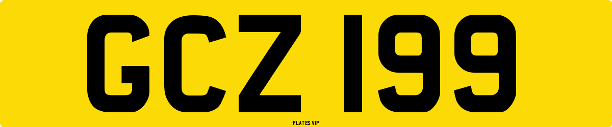 GCZ 199 Number Plate
