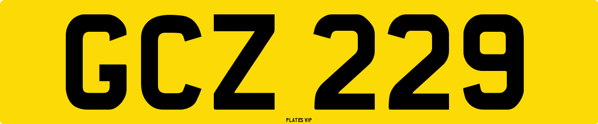 GCZ 229 Number Plate
