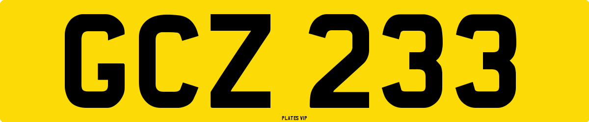 GCZ 233 Number Plate