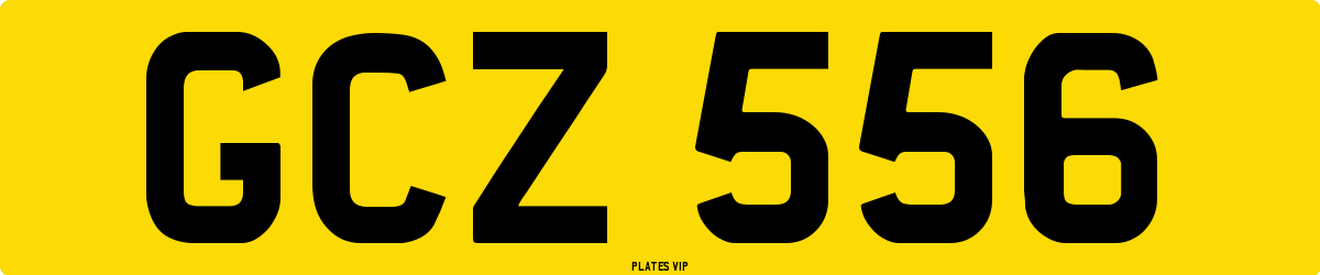 GCZ 556 Number Plate