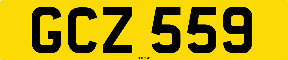 GCZ 559 Number Plate