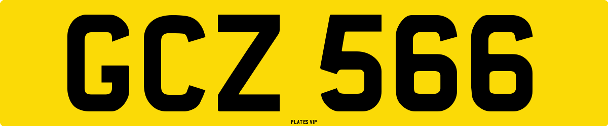 GCZ 566 Number Plate