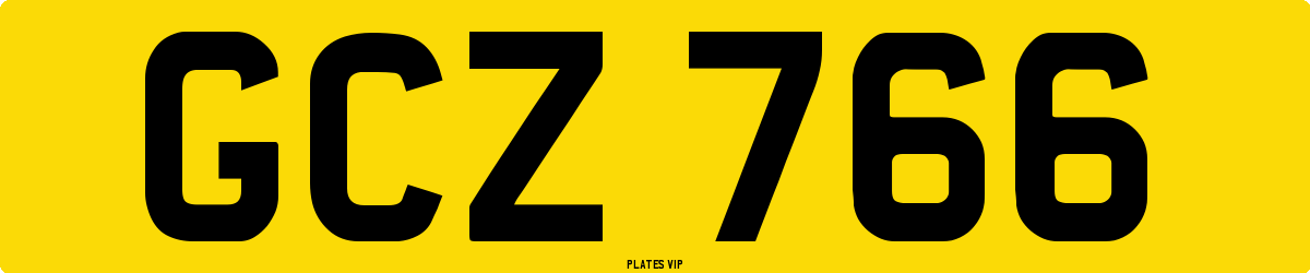 GCZ 766 Number Plate