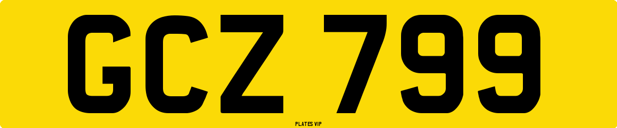 GCZ 799 Number Plate