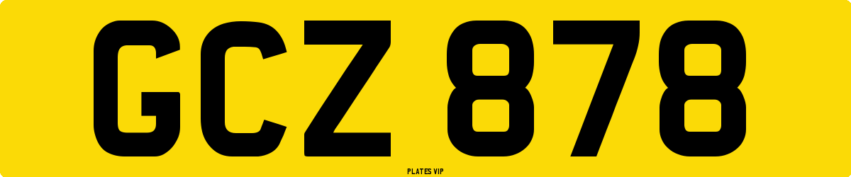 GCZ 878 Number Plate