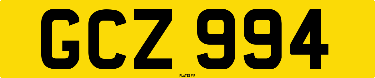 GCZ 994 Number Plate