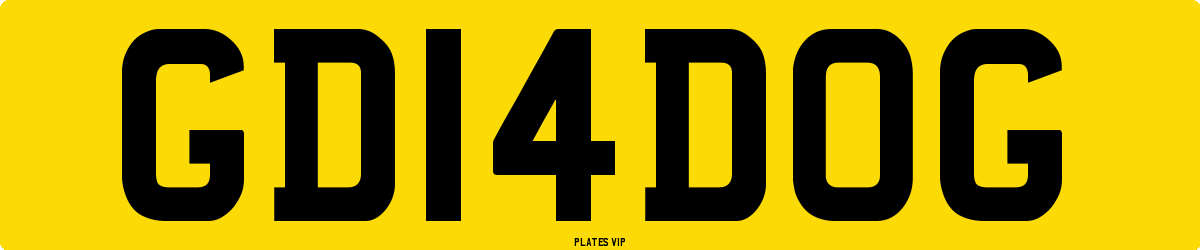 GD 14 DOG Number Plate