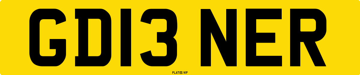 GD13 NER Number Plate